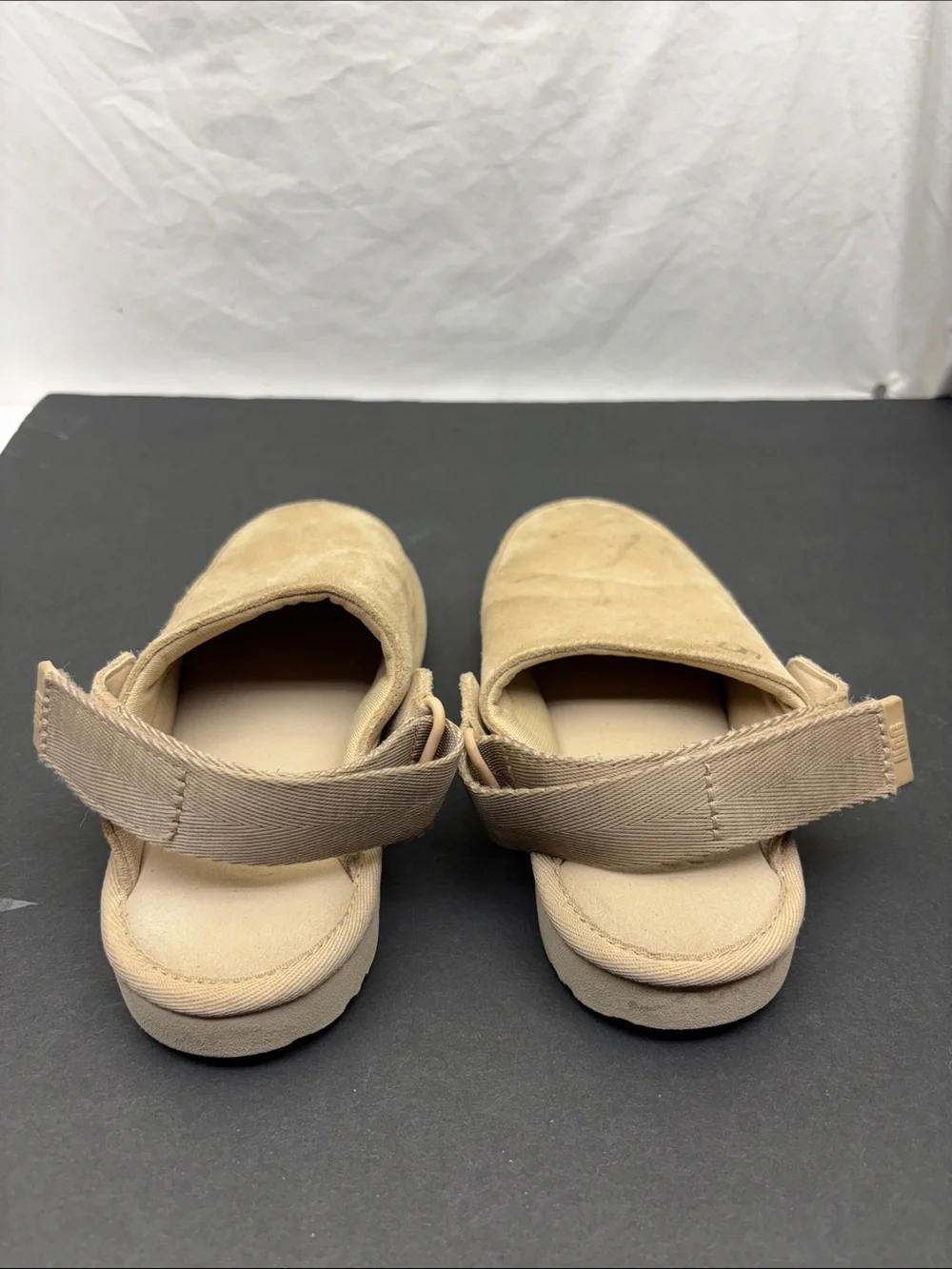 UGG Kids Tan Suede Slip-On Clog, SZ 1 little girl, box 75